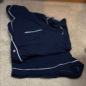 Stars Above Target PJ Set Navy Pajama Set with White Trim